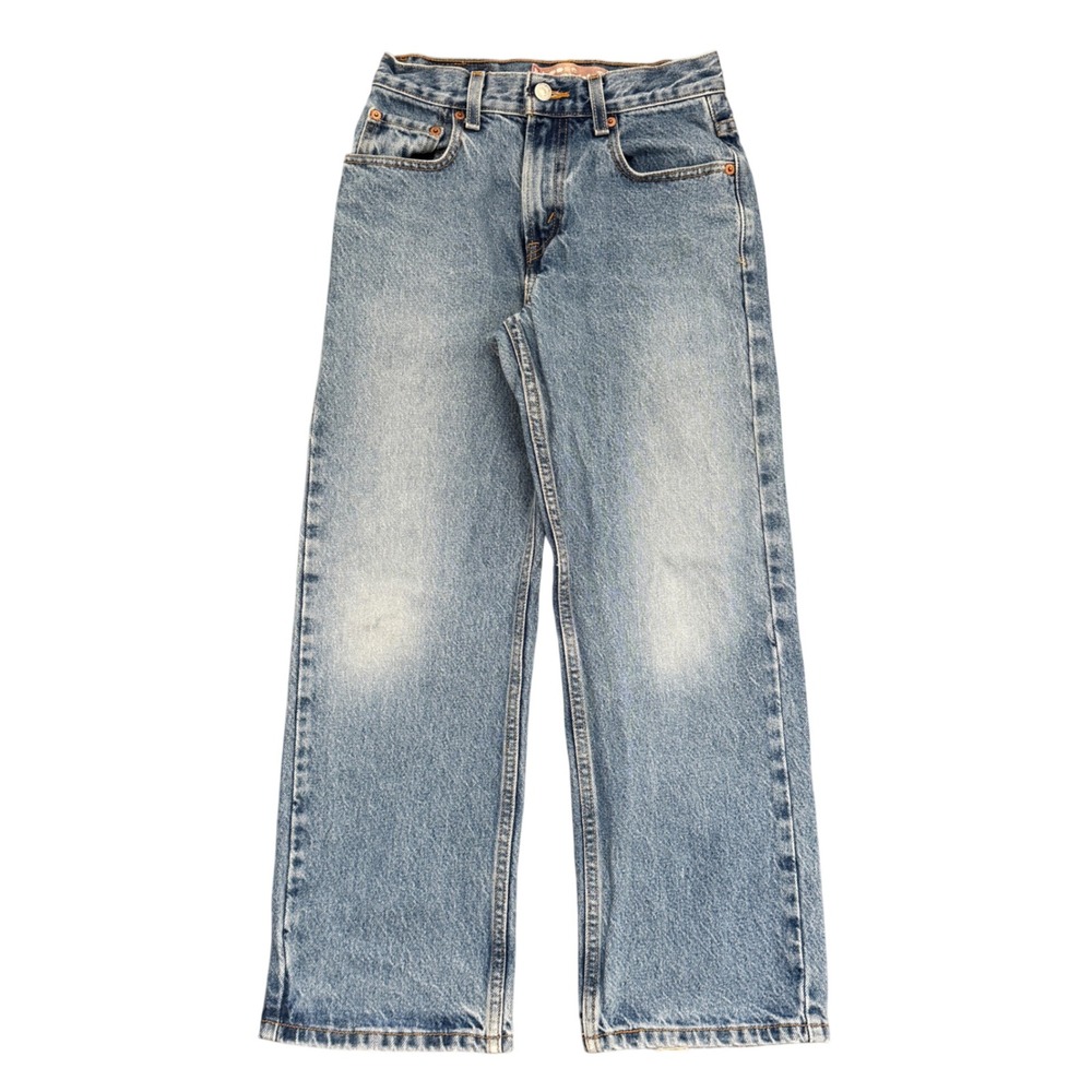 Levis 569 Loose Straight Jeans Light Wash Denim Junior Womens Size 11 25x25.5